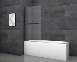 Aurlane Black Comfort 1 kádparaván matt fekete 80 cm x 140 cm 1 szárnyú (BWF181)