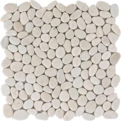  Mozaiklap folyami kavics matt fehér 30 cm x 30 cm (47628)