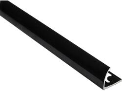 Arcansas Negyedkör-záróidom porszórt alumínium 10 mm x 1 m fényes fekete (254A2/62)