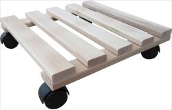  Gurulós virágtartó, bükk, natúr, sima, négyszögletes, 30 x 30 cm (396111)