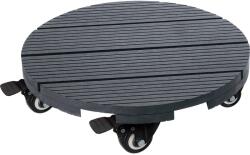  Gurulós virágtartó WPC antracit bordázott kerek (107106)