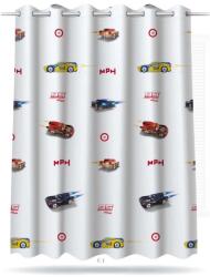  Fényáteresztő Voile függöny Cars 180 cm magas gyerekmintás méteráru (36985)