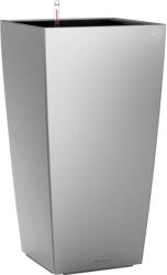 Lechuza Cubico Premium oszlopkaspó 22 cm x 22 cm ezüst metál