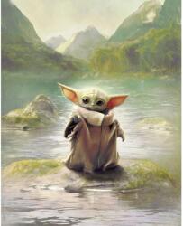 Komar nemszőtt fotótapéta Star Wars The Mandalorian Grogu Landscape zöld
