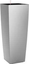 Lechuza Cubico Alto Premium oszlopkaspó 40 cm x 40 cm ezüst-metál