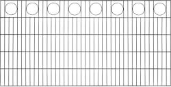 Kétrudas hálós dekor-kerítéspanel körsor antracit 100 cm x 200 cm (042341)