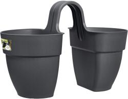 elho Vibia Campana Flower Twin korlát. virágcserép 21 cm x 38 cm x 26, 5 cm antr