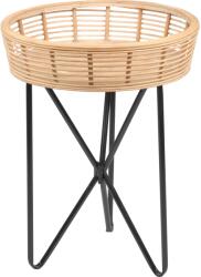 LUX-TOOLS Minimalist Zen kisasztal 49 cm x 37 cm kerek natúr-fekete (139057)