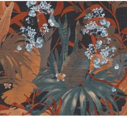  Fátyoltapéta dzsungelminta pálmafák matt enyhén strukturált piros kék FSC®