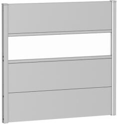 Biohort kerítés panel akrilüveggel 100 cm x 90 cm ezüstmetál