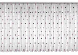  Fényáteresztő függönyanyag voile lila négyszögek 295 cm magas méteráru