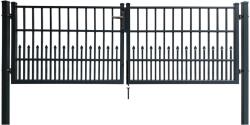  Kétszárnyú dekor-kapu Bremen bebetonozható 300 cm x 103 cm antracit
