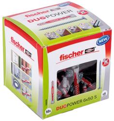Fischer dübel DuoPower átmérő 6 mm x 50 mm S LD csavarokkal (538255)