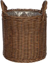  Polirattan fogantyús kosár 27, 5 cm x 31, 5 cm barna (602878)