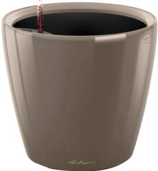 Lechuza Classico Premium LS kaspó 35 cm átmérő x 32 cm szürkésbarna magasfényű