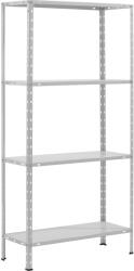  Nagy teherbírású polcállvány fém fehér horganyzott 150 cm x 75 cm x 30 cm (300333)