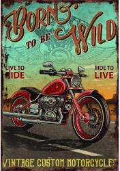 Retro-Gift kis táblakép Born to be Wild 17 cm x 12, 5 cm