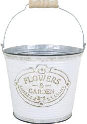  Flowers & Garden kaspó fém Fehér 16, 5 cm átmérő x 14 cm