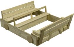 SwingKing autó formájú homokozó 120 cm x 100 cm impregnált