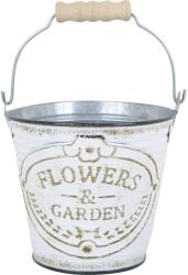  Flowers & Garden kaspó fém Fehér 11, 5 cm átmérő x 10, 5 cm