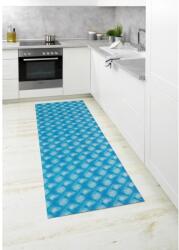  Wenko fürdőszobaszőnyeg Flow kék 65 cm x 200 cm műanyag
