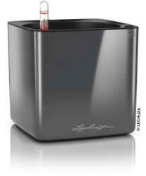 Lechuza Cube Glossy virágtartó 16 antracit magasfényű 17 cm x 17 cm