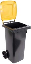  Hulladékgyűjtő műanyag szögletes sárga tetővel 120 l (731696)