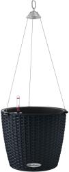 Lechuza Nido Cottage függő virágtartó 27 cm átmérő x 23 cm grafitfekete