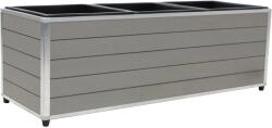  Virágláda négyzet alakú világosszürke 3 kivehető műanyag betéttel