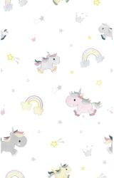  Fényáteresztő voile UNICORN/01 gyerekmintás 180 cm magas méteráru (36905)