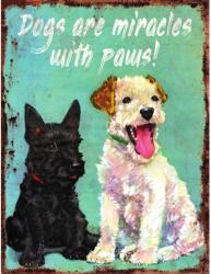 Retro-Gift hűtőmágnes Dogs are Miracles with Paws 9 cm x 6, 5 cm