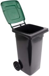  Hulladékgyűjtő műanyag szögletes zöld tetővel 120 l (731695)