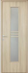  Karpat üvegbetétes kőris beltéri dekorfóliás MDF ajtó 7 cm-es blokk tokkal 73 cm