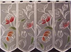  Albani vitrázs függöny hurkokkal fehér színes virágokkal 90 cm -méteráru