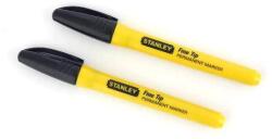 STANLEY Tartós filctoll, vékony fekete hegy (2 db kártyán) (0-47-316)