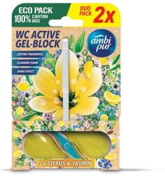 Ambi Pur WC Active gél-blokk citrom és jázmin 2x45g