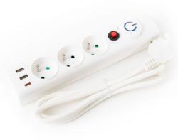 Platinet 3 Plug + 3 USB 1,5 m (FL3F15WUSB)