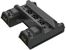 FroggieX Cooling Charging Stand & Storage PS4 fekete konzol hűtő + töltőállomás + lemez tartó (FX-P4-C3-B) (FX-P4-C3-B)