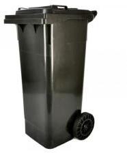  Háztartási szemetes kuka kerekes fekete 80 L (16058)