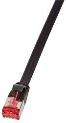 LogiLink CF2013S Patch kábel SlimLine, lapos, Cat. 6A, U/FTP, fekete, 0, 25 m (CF2013S)