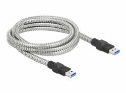 Delock Cablu de date Delock USB-A - USB-A 2m Silver (86776)