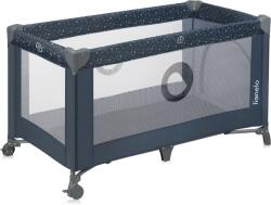 Lionelo Patut Pliabil Lionelo Stefi cu un Nivel Intrare Laterala cu Fermoar 2 Roti 120x60CM Albastru (LO-STEFI_BLUE_GREY)