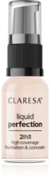 Claresa Liquid Perfection 2in1 fond de ten cu acoperire ridicată culoare 101 Light 18 g