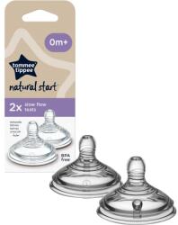 Tommee Tippee Natural Start Anti-Colic Teat биберон за шише Slow Flow 0m+ 2 бр