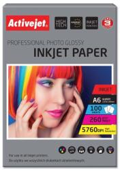 Activejet AP6-260GR100 fotópapír A6 Fehér Fényes (AP6-260GR100)