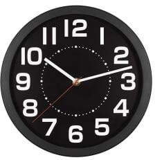 Somogyi Elektronic fali óra, üveg előlap, kontrasztos, jól leolvasható számlap, 1xAA elem tápellátás, átmérő 250mm (AWC250BK) (AWC250BK)