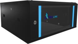 Extralink Falra szerelhető rack szekrény Extralink 4U 600x600 fekete, Rackmount cabinet, szerver szekrény, falra szerelhető, szellőző, perforált ajtó, kábelmenedzsment, 19 col, masszív, IT és hálózati berendezé