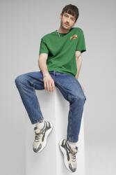 PUMA Puma, Kerek nyakú póló mintás hátrésszel, Zöld, Narancssárga, 2XL (624395-86-XXL)