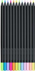 Faber-Castell Faber-Castell Black Edition színes ceruzák, 12 pasztell és neon színben, kartondobozban (FC116410)