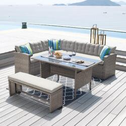 Avenberg Martinic / Pacific rattan sarokgarnitúra szett, világosszürke, ZA23045